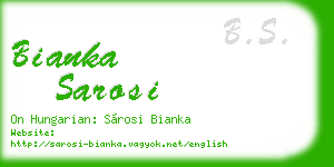 bianka sarosi business card